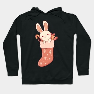 Christmas bunny in stocking Hoodie